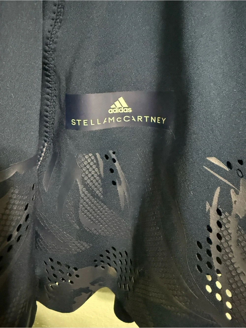 adidas by Stella McCartney Court Floral Laser-Cut Tennis Skirt Skort - Navy Blue